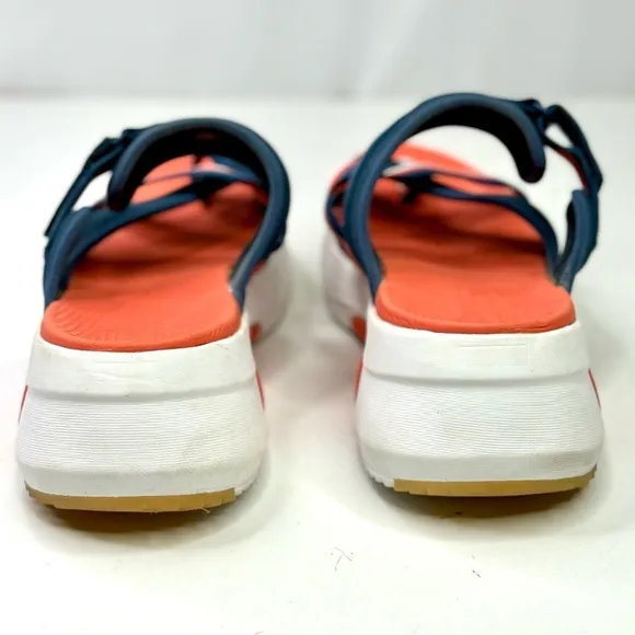 Mark Nason Modern Jogger 2.0 Bonnie sandal orange navy wedge platform 10