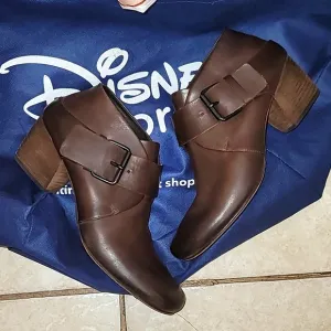 Marsell booties brown Italian leather buckle lagenlook euro 39 (S1)