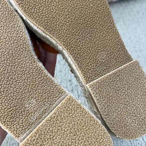 MARYAM Cognac Leather Ankle Strap Sandals Espadrille Size EU 39, US 8.5