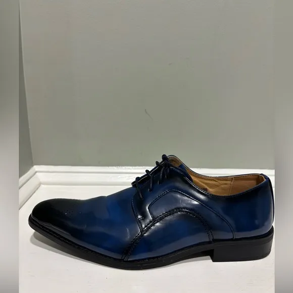 Masimo New York Royal Blue/Black Lace Up Oxford Dress Shoes-size 10.5
