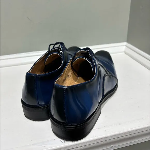 Masimo New York Royal Blue/Black Lace Up Oxford Dress Shoes-size 10.5