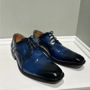 Masimo New York Royal Blue/Black Lace Up Oxford Dress Shoes-size 10.5