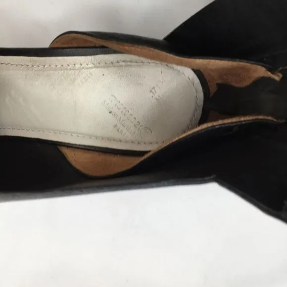 Mason Martin Margiela Stiletto Womens Heels 38.5 M Black Leather Peep-toe Shoes
