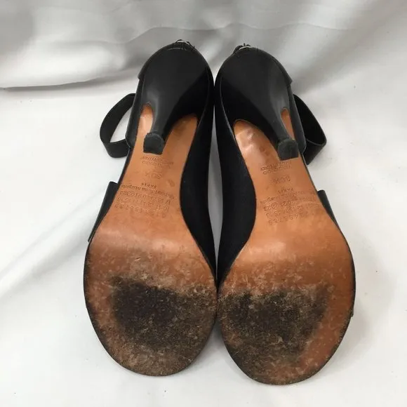 Mason Martin Margiela Stiletto Womens Heels 38.5 M Black Leather Peep-toe Shoes