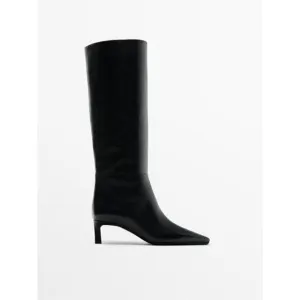 Massimo Dutti Low-heel Boots Black - 9