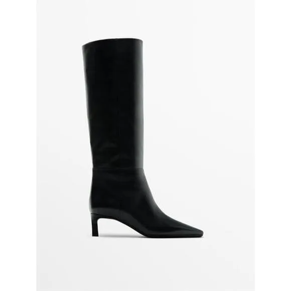 Massimo Dutti Low-heel Boots Black - 9