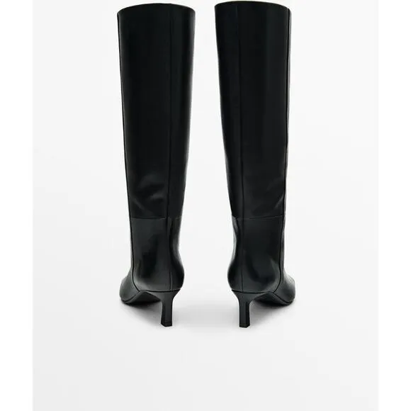Massimo Dutti Low-heel Boots Black - 9