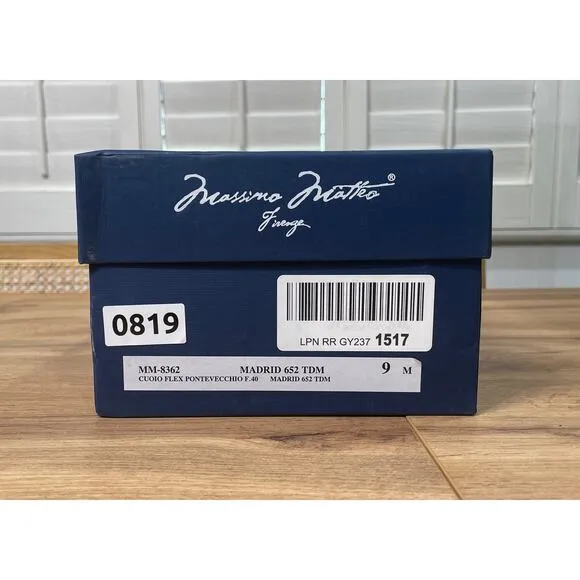 Massimo Matteo Firenze Men's Corazzano Wing Tip Dress Shoes  Size 9 NIB