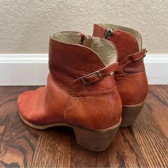Matisse Folk Brick Red Leather Peep Toe Booties Boots Shoes Lulus Size 7.5 $167