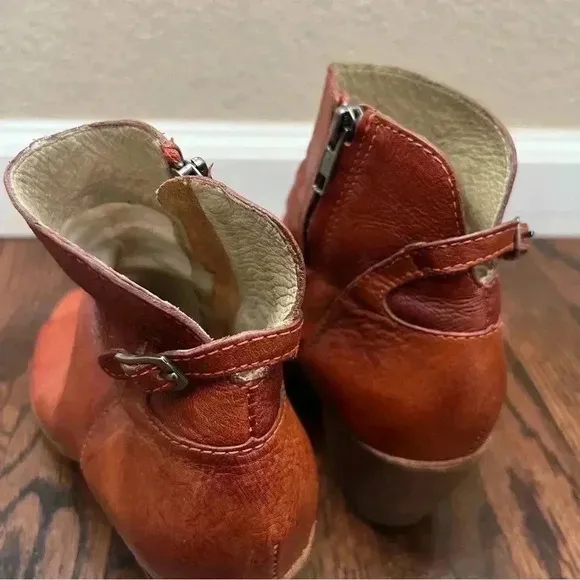 Matisse Folk Brick Red Leather Peep Toe Booties Boots Shoes Lulus Size 7.5 $167