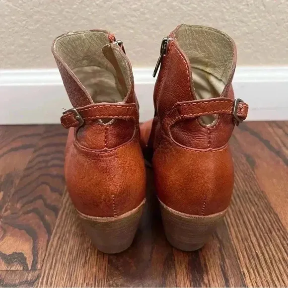Matisse Folk Brick Red Leather Peep Toe Booties Boots Shoes Lulus Size 7.5 $167