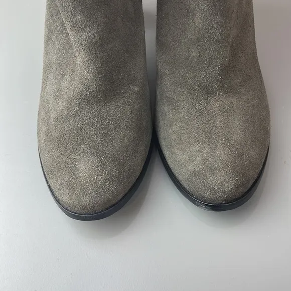 MATISSE SUDE ANKLE BOOTS HERRINGBONE WOOD HEEL 7.5