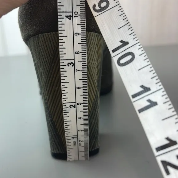 MATISSE SUDE ANKLE BOOTS HERRINGBONE WOOD HEEL 7.5