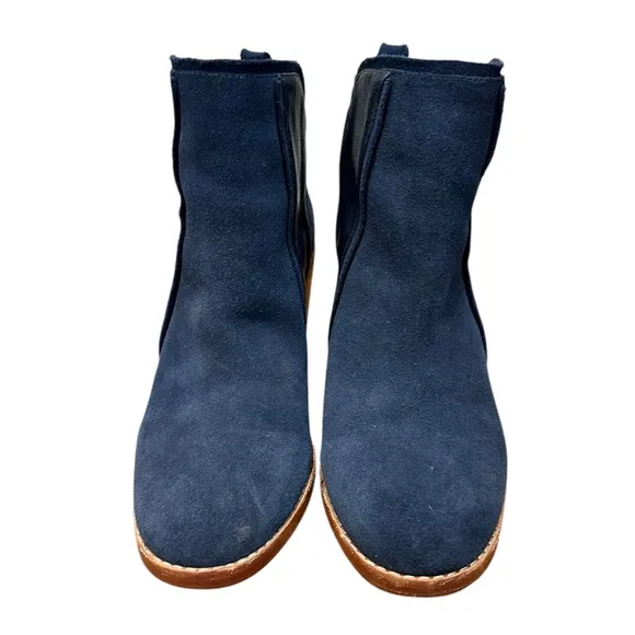 Matt‎ Bernson Holt Ankle Boots, women's size 10, leather uppers, navy blue suede