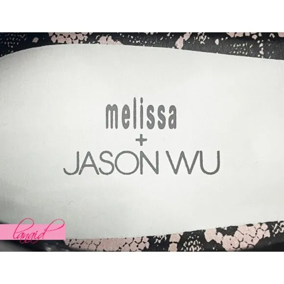 Melissa Jason Wu Doris Flats Black Spikes Studded Edgy Ballet Shiny Patent Jelly