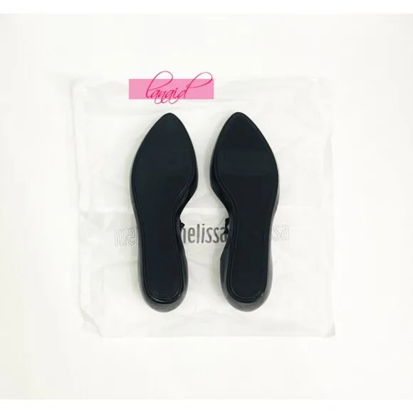 Melissa Jason Wu Doris Flats Black Spikes Studded Edgy Ballet Shiny Patent Jelly