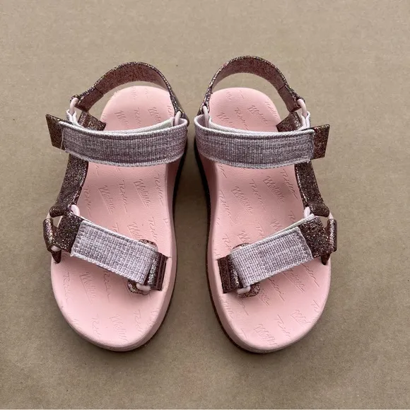 Melissa Papete   Rider Platform II Sandals Pink Glitters Size 7