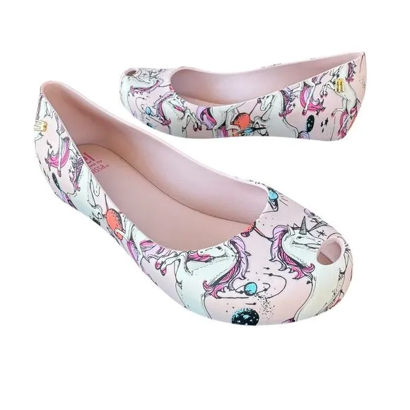 Melissa Ultragirl Fantasy Unicorn Ballet Style Slip On Pink Jelly Shoes Size 1