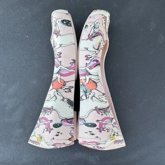 Melissa Ultragirl Fantasy Unicorn Ballet Style Slip On Pink Jelly Shoes Size 1