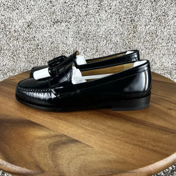 Mens 6.5 D - Cole Haan Pinch Tassel Black Leather Loafer Dress Shoes C03506