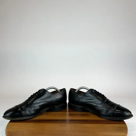 Mens‎ Allen Edmonds Park Avenue Cap Toe Black Leather Dress Shoes Size 9.5 D GUC