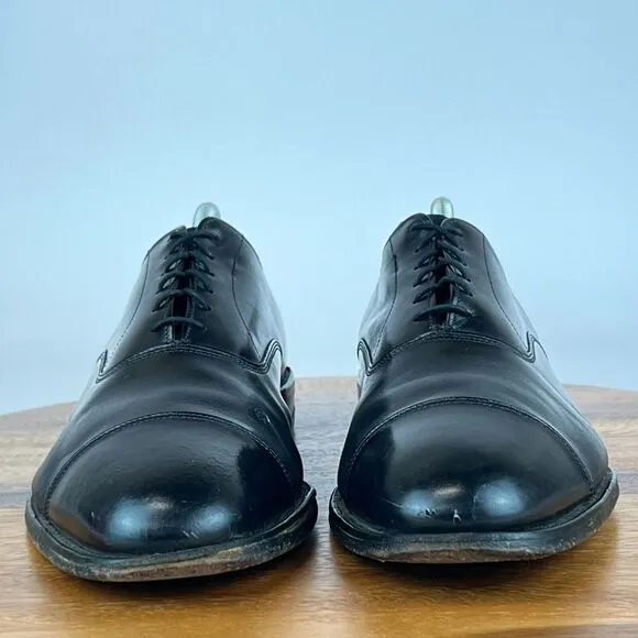 Mens‎ Allen Edmonds Park Avenue Cap Toe Black Leather Dress Shoes Size 9.5 D GUC