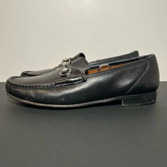 Mens ALLEN EDMONDS Verona II Black Leather Horse Bit Loafers / Size 10 Wide