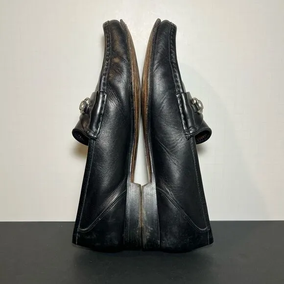 Mens ALLEN EDMONDS Verona II Black Leather Horse Bit Loafers / Size 10 Wide