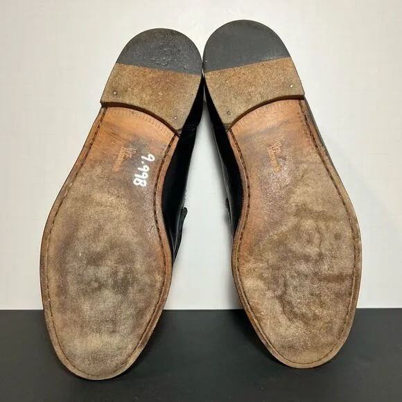 Mens ALLEN EDMONDS Verona II Black Leather Horse Bit Loafers / Size 10 Wide