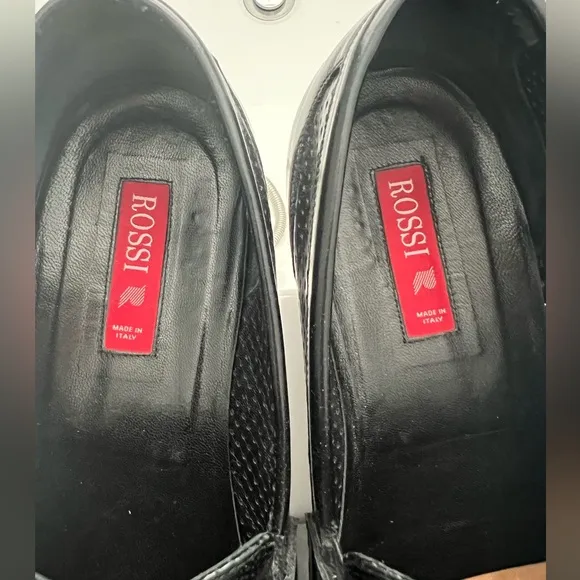 Men's Black dress shoes, Rossi, Size EUR 43/ US 10