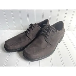 mens brown Ecco bicycle toe suede dress shoes nubuck leather oxford 43 9 9.5 M
