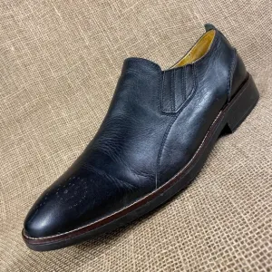 Mens Dress Shoe Black Oxford Slip ons leather Sandro Moscoloni sz 15 D