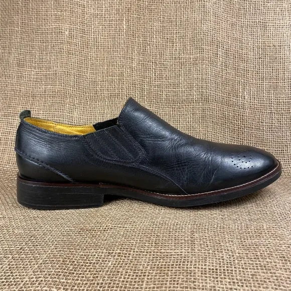 Mens Dress Shoe Black Oxford Slip ons leather Sandro Moscoloni sz 15 D