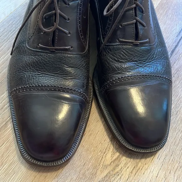 Men's Magnanni Dress Shoes Dark Brown Wing Tip Leather Made In Spain Sz 9