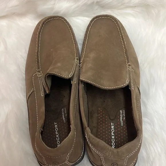 Men’s Rockport Tan Leather Loafers Size 10