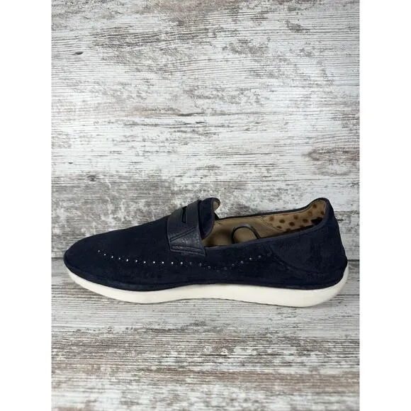 Men's UGG Cali Blue Suede Wingtip Penny Loafers Sz 11.5