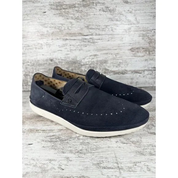 Men's UGG Cali Blue Suede Wingtip Penny Loafers Sz 11.5
