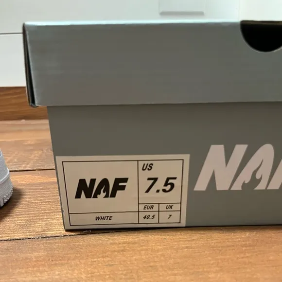 Men’s White Nike Air Force Ones AF1 NAF Sneaker Shoes Collectible Streetwear 7.5