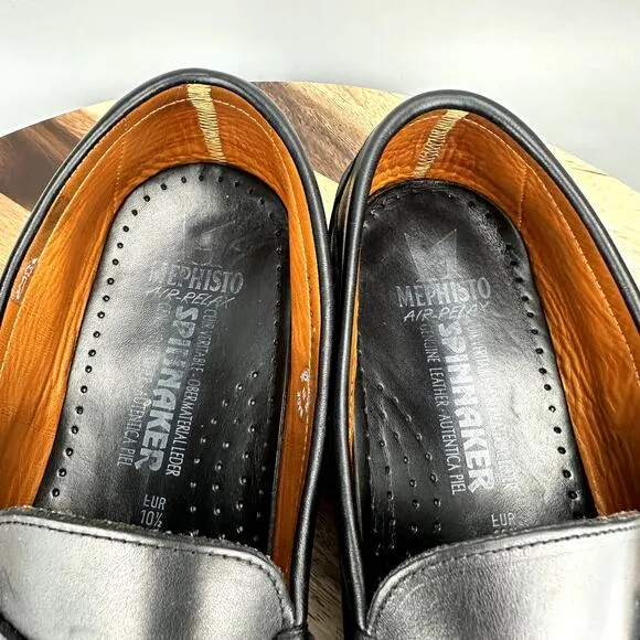Mephisto Loafers Spinnaker Loafers Mens 11 Black Leather Slip On Shoes