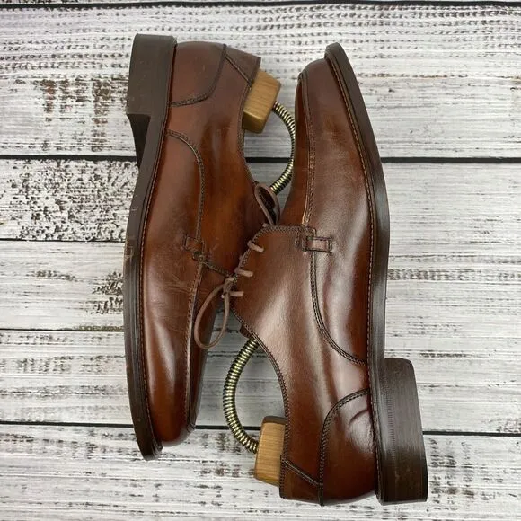 Mercanti Fiorentini‎ Brown Leather Lace Up Oxford Dress Shoes Men's 12 M Italy