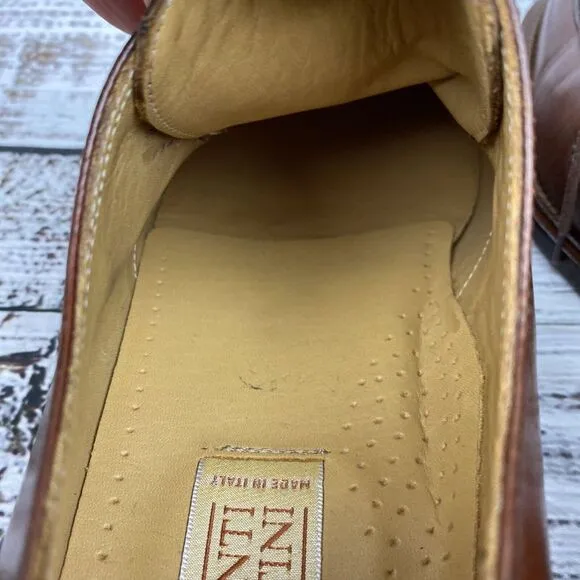 Mercanti Fiorentini‎ Brown Leather Lace Up Oxford Dress Shoes Men's 12 M Italy