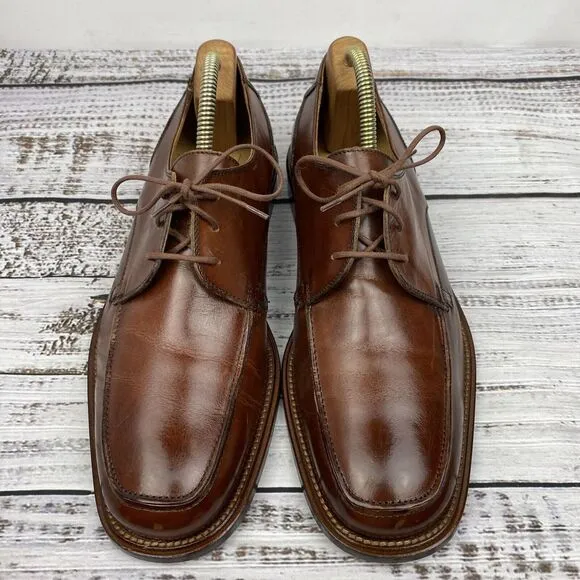 Mercanti Fiorentini‎ Brown Leather Lace Up Oxford Dress Shoes Men's 12 M Italy