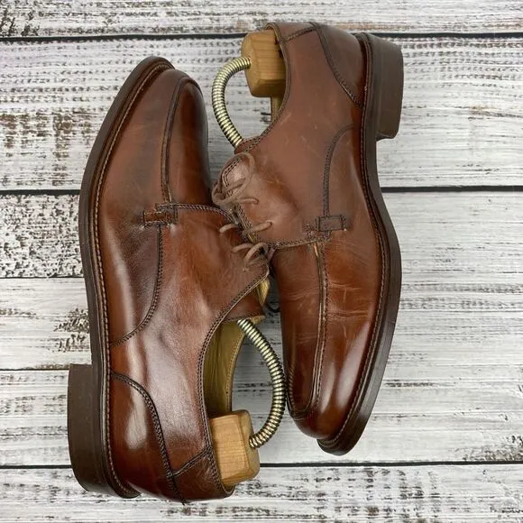 Mercanti Fiorentini‎ Brown Leather Lace Up Oxford Dress Shoes Men's 12 M Italy