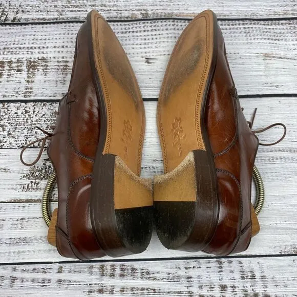 Mercanti Fiorentini‎ Brown Leather Lace Up Oxford Dress Shoes Men's 12 M Italy