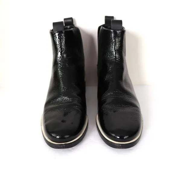 Mercedes Castillo Xandra patent Leather CHELSEA ANKLE boots size 7.5