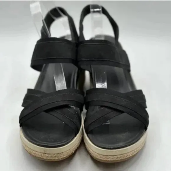 Merrell Black Kaiteri Wedge Strap Espadrille Sandals Size 11