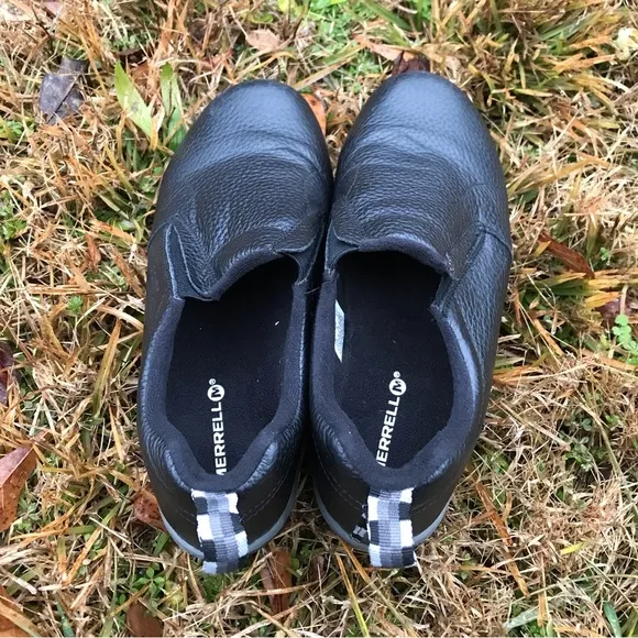 Merrell KID's Jungle Moc Nubuck Slip-On Shoe, Black Leather Size US 6 M