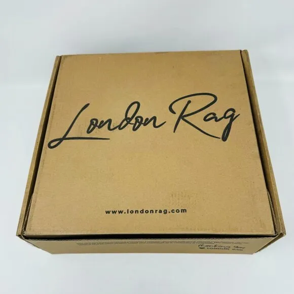 Metal Chain Embellished Biker Boots by London Rag in Black/Gold NWT NIB