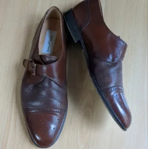 Mezlan Athens Leather Dress Shoes Monk Strap Mens 11 M Brown