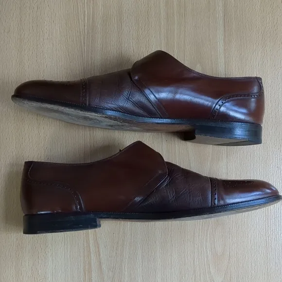 Mezlan Athens Leather Dress Shoes Monk Strap Mens 11 M Brown